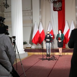 Konferencja prasowa z udziałem wiceminister Anny Schmidt