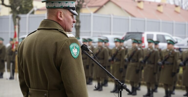 Uroczystośc powitania generała Straży Granicznej