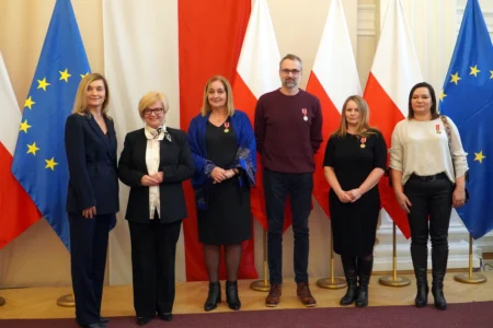 Uczestnicy uroczystości z udziałem podkarpackich nauczycieli