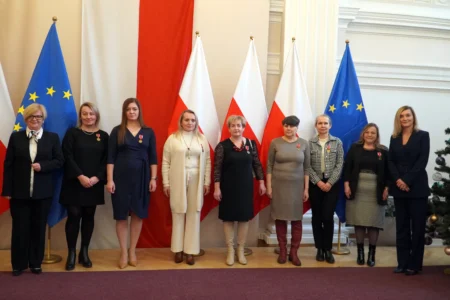 Uczestnicy uroczystości z udziałem podkarpackich nauczycieli