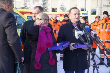 Wojewoda podkarpacki Teresa Kubas-Hul podczas konferencji prasowej