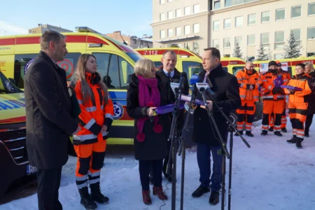 Wojewoda podkarpacki Teresa Kubas-Hul podczas konferencji prasowej