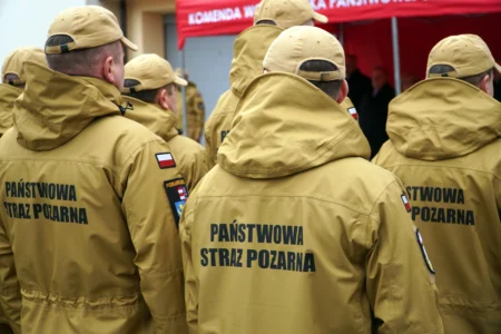 Uczestnicy narady strażackiej