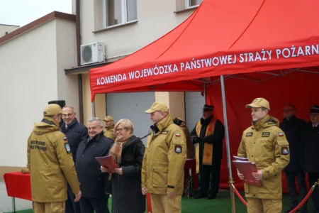 Uczestnicy narady strażackiej