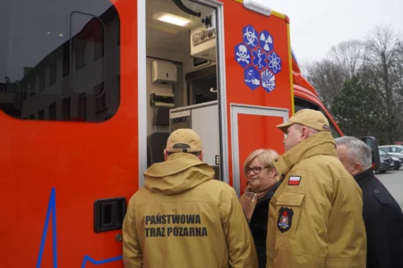 Uczestnicy narady strażackiej