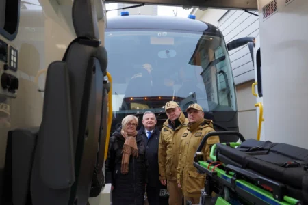 Uczestnicy narady strażackiej