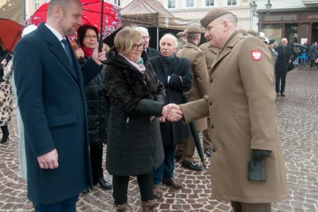 Uczestnicy przysięgi wojskowej terytorialsów
