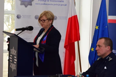 Uczestnicy narady rocznej Policji