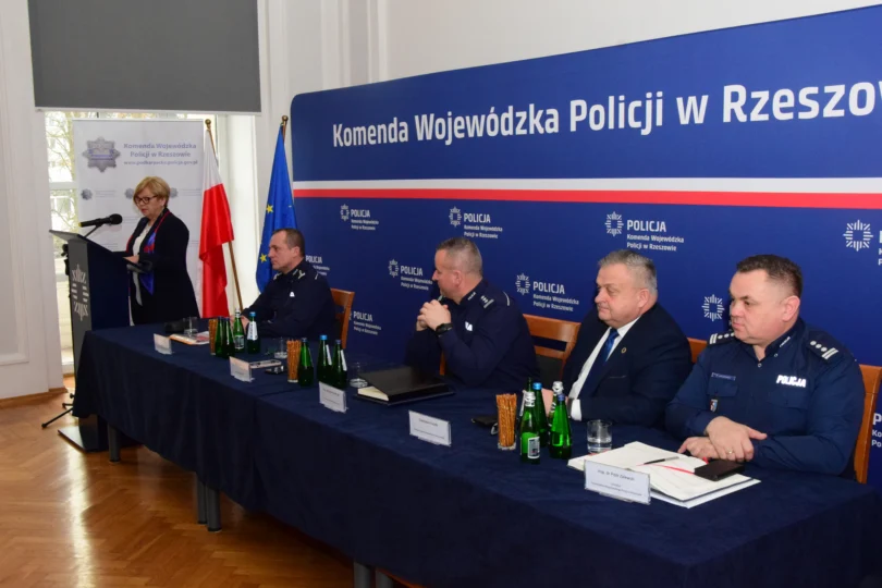 Uczestnicy narady rocznej Policji