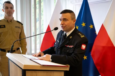 Uroczystość z udziałem strażaków