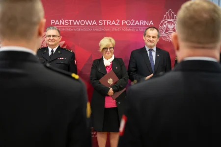 Wojewoda podkarpacki Teresa Kubas-Hul podczas uroczystości