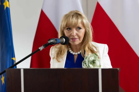 Uczestnicy uroczystości z okazji święta krwiodawców