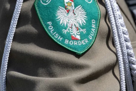 Uczestnicy uroczystości przekazania obowiązków komendantowi Straży Granicznej