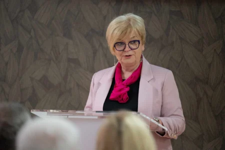 Uczestnicy otwarcia SORu w szpitalu MSWiA