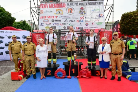 Uczestnicy zawodów strażackich