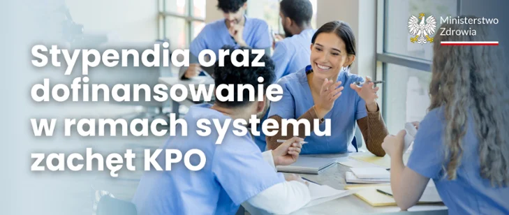 Grafika dotycząca stypendiów dla studentów kierunków medycznych.