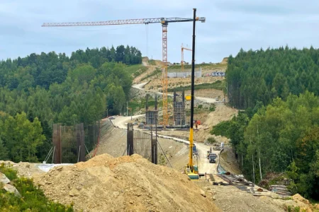 Postępy prac na budowie drogi ekspresowej S19 Babica - Jawornik