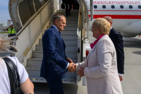 Uczestnicy spotkania z premierami Polski i Irlandii