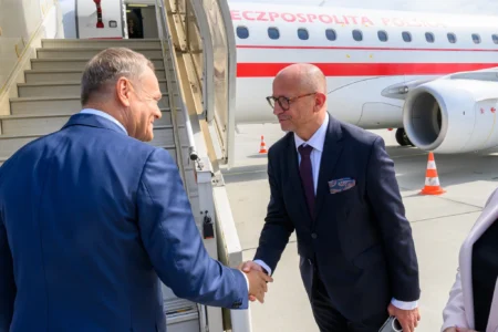 Uczestnicy spotkania z premierami Polski i Irlandii