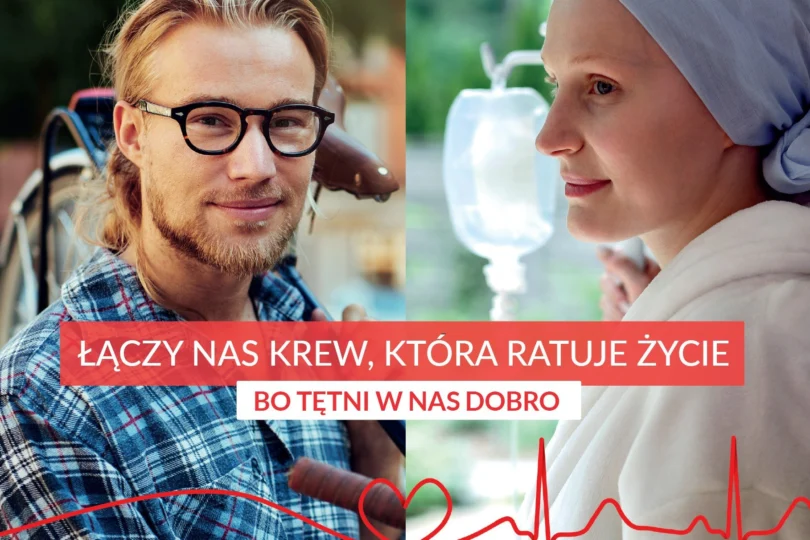 Plakat promujący zbiórkę krwi.
