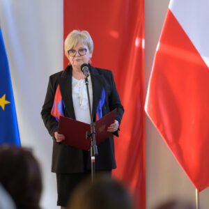 Uczestnicy uroczystości z okazji święta służb społecznych