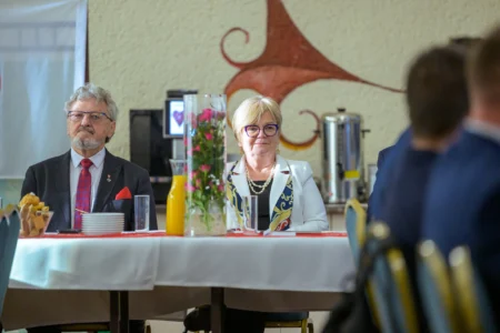 Uczestnicy uroczystości z okazji Dni Honorowego Krwiodawstwa