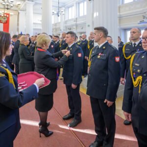 Uczestnicy zbiórki strażackiej z okazji Narodowego Święta Niepodległości