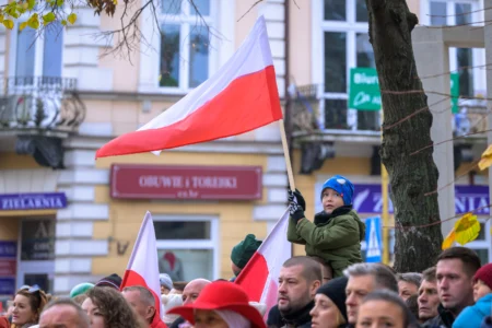 Uczestnicy obchodów Narodowego Święta Niepodległości w Rzeszowie