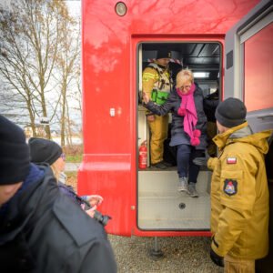 Uczestnicy posiedzenia Powiatowego Zespołu Zarządzania Kryzysowego i ćwiczeń w Tarnobrzegu