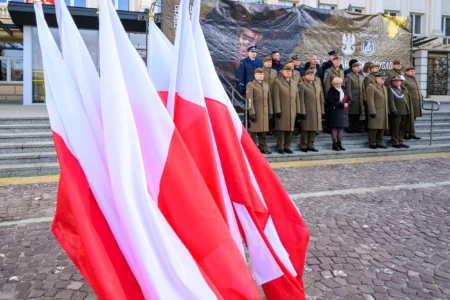 Uczestnicy przysięgi wojskowej terytorialsów