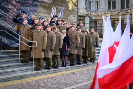 Uczestnicy przysięgi wojskowej terytorialsów