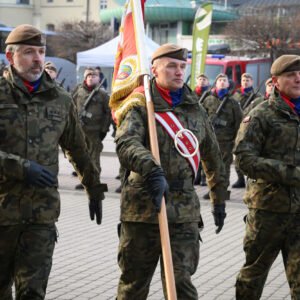 Uczestnicy przysięgi wojskowej terytorialsów