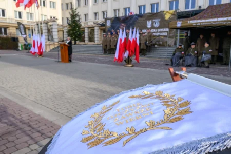 Uczestnicy przysięgi wojskowej terytorialsów