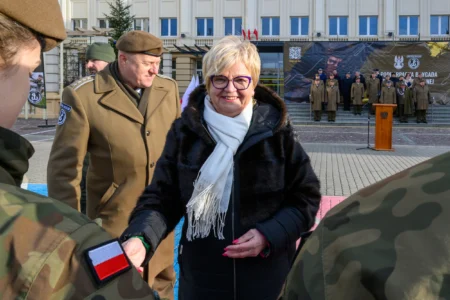 Uczestnicy przysięgi wojskowej terytorialsów