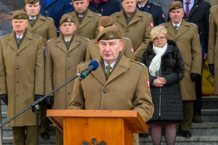 Uczestnicy przysięgi wojskowej terytorialsów