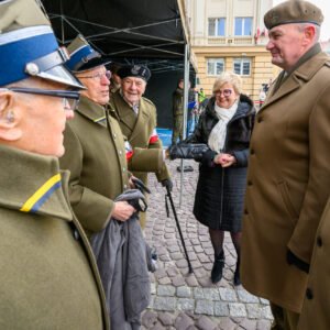 Uczestnicy przysięgi wojskowej terytorialsów