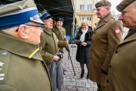 Uczestnicy przysięgi wojskowej terytorialsów