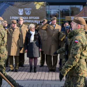 Uczestnicy przysięgi wojskowej terytorialsów