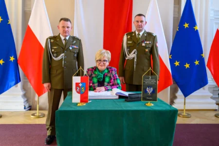 Uczestnicy przysięgi wojskowej terytorialsów