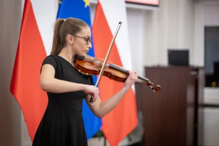 Uczestnicy koncertu z okazji objęcia przez Polskę prezydencji w Radzie UE