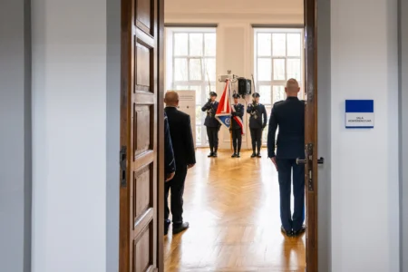 Uczestnicy uroczystego ślubowania policjantów