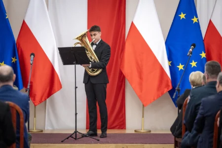 Uczestnicy koncertu z okazji objęcia przez Polskę prezydencji w Radzie UE