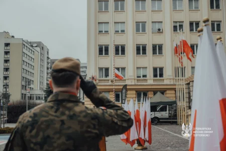 Uczestnicy przysięgi wojskowej podkarpackich terytorialsów
