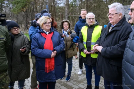Teresa Kubas-Hul, Wojewoda Podkarpacki podczas briefingu prasowego na granicy w Barwinku.