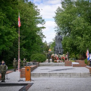 Zdjęcie przedstawia uczestników obchodów Narodowego Dnia Zwycięstwa