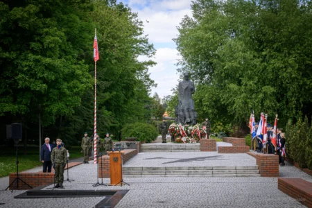Zdjęcie przedstawia uczestników obchodów Narodowego Dnia Zwycięstwa