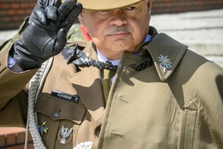 Zdjęcie przedstawia uczestników obchodów Narodowego Dnia Zwycięstwa