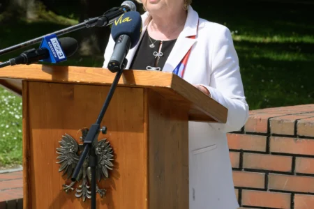 Zdjęcie przedstawia uczestników obchodów Narodowego Dnia Zwycięstwa