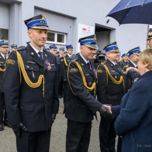 Zdjęcie przedstawia uczestników Wojewódzkich Obchodów Dnia Strażaka