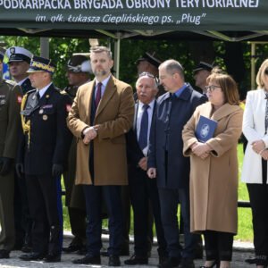 Zdjęcie przedstawia uczestników obchodów Narodowego Dnia Zwycięstwa